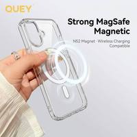 Funda Magnética Transparente Antigolpes de TPU y PC de 1.3mm para 17 Pro Max con Acabado Electrochapado, Diseño de Color Puro y Logotipo Personalizado (OEM)