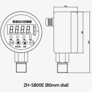 स्टेनलेस स्टील 304 स्मार्ट समायोज्य डिजिटल हाइड्रोलिक दबाव गेज नियंत्रक - Product Image 6