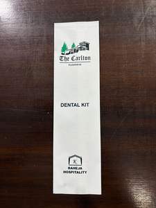 Kit dentaire vide en papier sulfurisé transparent, impression bicolore, pochette thermoscellée à soudure centrale, pour produits d'accueil hôteliers (éclaircissant et contrôle du sébum) - Product Image 2