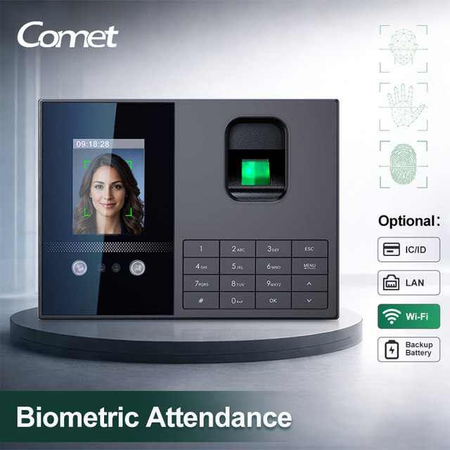 TCP/IP Employee Management Attendance Machine Face/Fingerprint/Palm Time Recording for Office/School Comet FZ05 2.8-inch Display