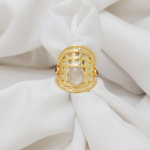 Superior Quality 925 Sterling Silver Wedding & Party <b>Rings</b> New Natural <b>Garnet</b> & Rainbow Moonstone with Superior Quality Jewelry - Product Image 2