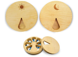 Portable Wooden <b>Pill</b> Box 7 Day Circular <b>Pill</b> <b>Case</b> Organizer Nature Ornament Weekly <b>Pill</b> Container for Medicine Vitamin - Product Image 5
