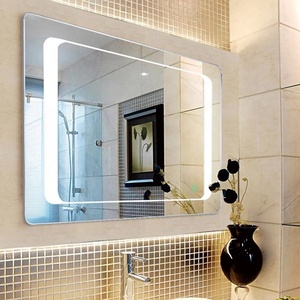 Miroir de salle de bain moderne noir illuminé avec lumière réglable - Product Image 6