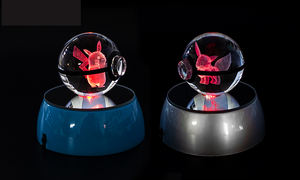 Bon marché, vente en gros, belle boule poke LED gravure laser personnalisée 3D boule pokemo pour cadeau souvenir - Product Image 3