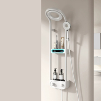 Cabezal de Ducha Eléctrico Termostático de 360 Grados Montado en la Pared del Baño, con Temperatura Digital Inteligente, Chorro de Masaje Presurizado y Función de Pausa