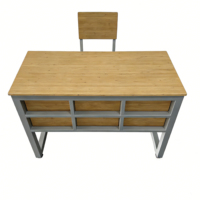 Bureau d'enseignant moderne et durable avec chaise confortable, mobilier de bureau scolaire, table en bois avec tiroirs pour salle de classe
