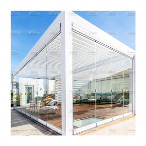 Gazebo rétractable en aluminium de haute qualité 5x3 6x3 4x5 6x4 7x4 Pérgola Bioclimatique <span class=keywords><strong>Pergola</strong></span> étanche pour arrière-cour de jardin - Product Image 1