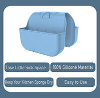 Bleu Silicone Évier Selle Caddy Organisateur Rack Éponges Titulaire Sur Le Robinet