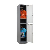 Armoire à vêtements moderne en acier à 2 portes coulissantes pour hôtel, salle de sport, chambre, salle à manger, salon – Durable – Offre Spéciale