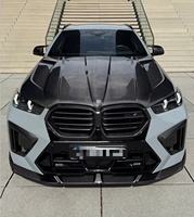 Kit carrosserie en fibre de carbone style LD pour BMW X6M F96 2023+ : Lame de pare-chocs avant, calandre, capot, aileron arrière, diffuseur, jupes latérales