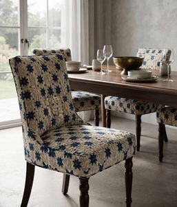 Tela de Tapicería Estampada con Estrellas Azules y Blancas de Alta Calidad por Metro, Textil Decorativo Contemporáneo para Muebles y Sillas - Product Image 4