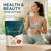 Gélules d'astaxanthine liposomale 12 mg, 120 gélules végétaliennes, marque privée OEM ODM, supplément personnalisé, documentation de qualité