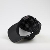 Casquette de golf 5 panneaux en toile de haute qualité, anti-humidité, avec trous découpés au laser, logo imprimé, structurée, confortable pour la randonnée, vente en gros