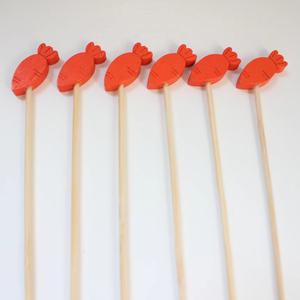 强生100电脑计数4.7英寸竹水果采摘棒胡萝卜蔬菜设计鸡尾酒采摘一次性酒吧工具 - Product Image 2