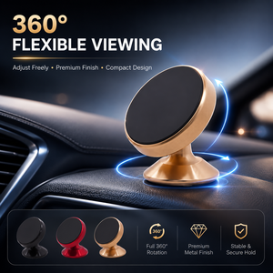 Soporte Minimalista para Teléfono con Ventosa para el Tablero del Automóvil, Base Adhesiva, Ajustable 360°, Universal, Fuerte, de Aleación de Aluminio - Product Image 5