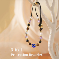 Pulsera de Cuentas Apilable con Amuleto Nazar Boncuk de Protección Contra el Mal de Ojo, Ajustable, Accesorio de Amistad