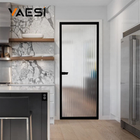 Penahan jendela kamar mandi, pintu Interior, Kedap suara, kaca campuran Aluminium, pintu kamar mandi
