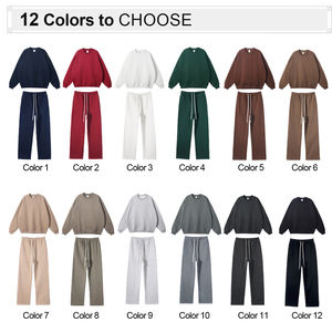 Vente en Gros Personnalisé 350 Gsm Coton Oversize Crewneck Sweatshirts Hommes Sweatshirts Ensemble - Product Image 3