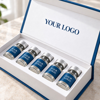 Boîte d'emballage magnétique pour flacon de peptide de 10 ml avec logo personnalisé, boîte en papier rigide recyclable, aimant pour flacons de peptide, boîtes cadeaux