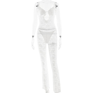 Ensemble haut en dentelle Vandi et pantalon taille haute, tenue sexy pour femmes en deux pièces - Product Image 5