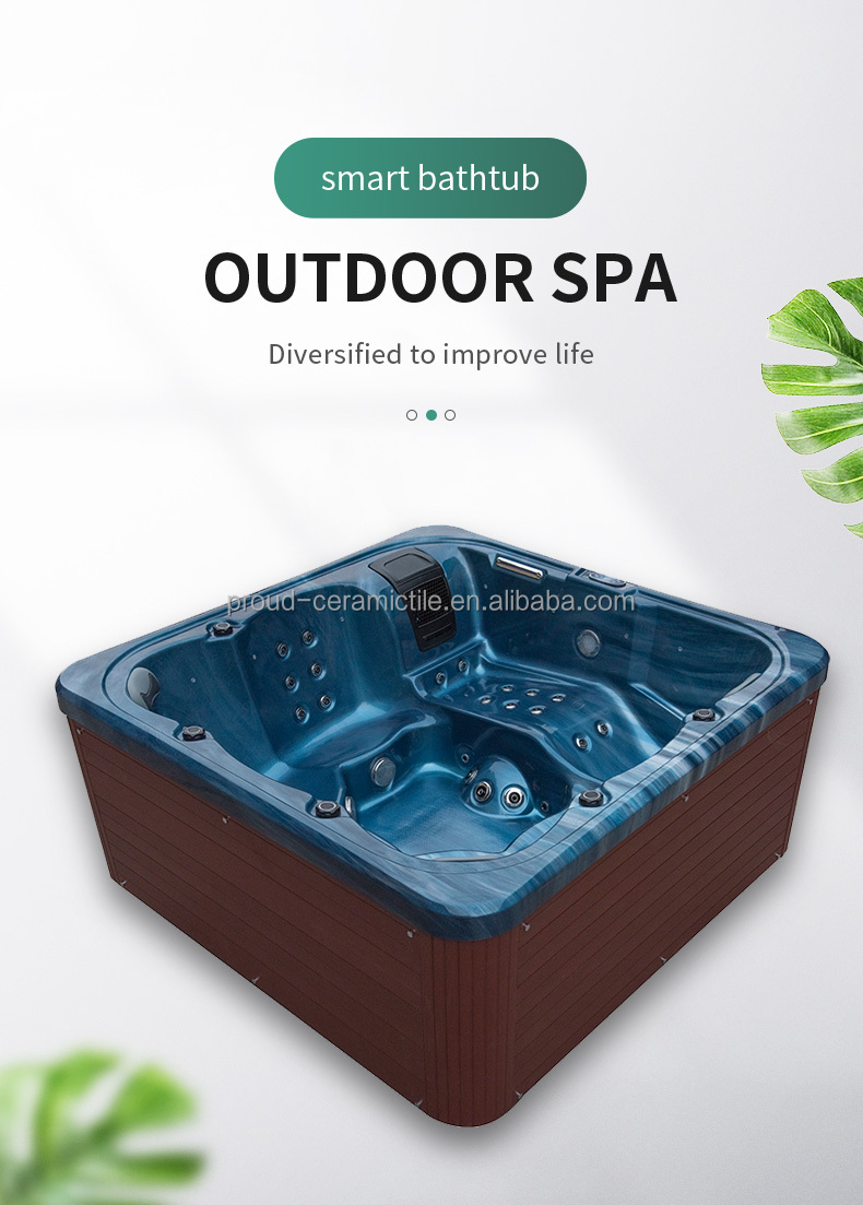 Hot Tub Outdoor SPA Bathtub Resin Whirlpool Massage PVC Plastic Wood Skirt