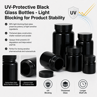 Pot en verre UV violet personnalisé, 100ml, 150ml, 200ml, 250ml, 500ml, 1000ml, avec bouchon à vis en plastique noir – Vente chaude