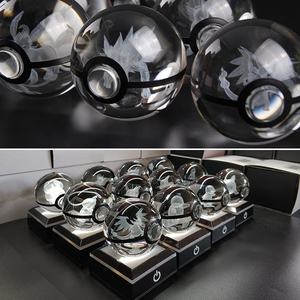 50mm 60mm 80mm sıcak satış 3d lazer kristal top Poke topu aksiyon figürleri toptan - Product Image 4