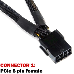 Cable de Extensión Divisor en <span class=keywords><strong>Y</strong></span> Trenzado de 20 cm para Adaptador de Corriente <span class=keywords><strong>PCI</strong></span> <span class=keywords><strong>Express</strong></span>, de 8 Pines Hembra a Doble 2X 8 Pines (6+2) Macho para GPU de Computadora - Product Image 5