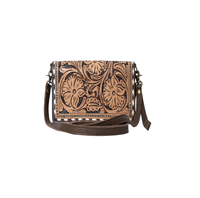 Sac à main mini de luxe pour femme, sac à bandoulière en cuir véritable personnalisé, style western, cuir de vache, ranch, floral, accessoire élégant