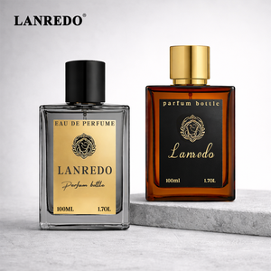 Flacon de parfum carré mat OEM pour homme 30ml/50ml/100ml avec col serti, emballage en verre, pompe pulvérisatrice dorée, gravure haute qualité - Product Image 2