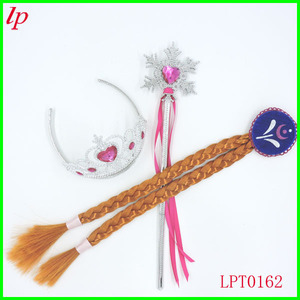 Frozen Crown With Snowflake Wand And Braids Set Blue For Costume Props LPT0166 - Product Image 3