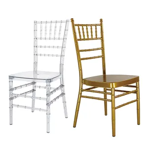 Yeni tasarım toptan temizle tiffany sandalye sillas düğün sandalyesi kullanılan chiavari sandalyeler satılık