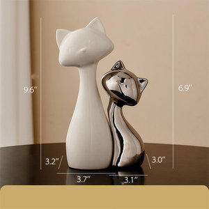 Novedad personalizada al por mayor figurita de gato de cerámica para pintar decoración de arte figurita de cerámica de gato belleza serena y espíritu juguetón - Product Image 2
