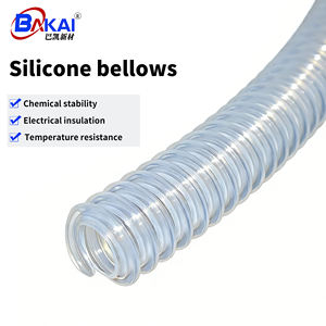 Tube <span class=keywords><strong>isolant</strong></span> ondulé en silicone hautement transparent BAKAI, respectueux de l'environnement, de qualité alimentaire, avec filetage (Modèle - Product Image 1