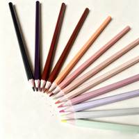 Ensemble de crayons d'art, 12 couleurs de tons de peau, crayons de couleur hexagonaux en plastique, 7 pouces, non solubles, emballage personnalisé avec logo