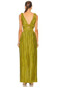 Lujo terciopelo sin mangas profundo cuello en V vestido largo Casual <span class=keywords><strong>imperio</strong></span> volantes fruncido sólido nueva <span class=keywords><strong>moda</strong></span> para Primavera Europea otoño - Product Image 2