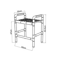 Chaise de toilette pour personnes âgées et handicapées, banc de douche double usage, conversion accroupissement-siège, ABS, acier inoxydable, classe II