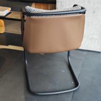 Chaises de salle à manger en cuir de luxe simples avec structure en acier inoxydable pour hôtels, cuisines et restaurants - Vente en gros