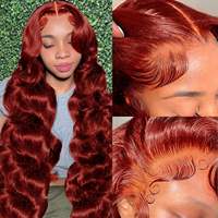Perruque Lace Frontal HD en Cheveux Brésiliens Vierges Naturels Ondulés Profonds, Tailles 4x4 et 5x5, Sans Colle et Transparente, pour Femmes Noires