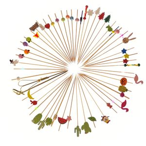 Brochettes en bambou Flamingo 100 pièces 12 cm pour fruits, cocktails et décorations de fête - Product Image 4