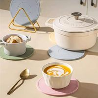 Sous-verre en silicone pour tasse à thé, tapis de table, tapis isolant thermique pour table à manger, flexible et indéformable, isolant contre les hautes températures