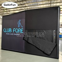 Simulateur de golf à domicile GZAIRFUN, enclos gonflable avec projecteur, installation facile pour une pratique de golf privée