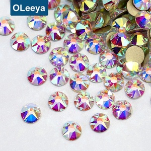 Strass en verre non thermocollants à dos plat, couleur Capri Blue AB 2088, pour montres et costumes, vente en gros d'usine Oleeya, échantillon gratuit - Product Image 2