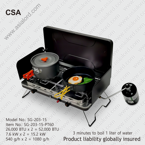 Estufas de gas para exteriores de acero inoxidable portátiles con 2 quemadores personalizados para barbacoa profesional - Product Image 4