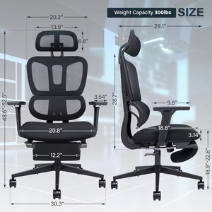 Silla Giratoria Ergonómica de Respaldo Alto con Reposapiés, Reposacabezas y Reposabrazos Ajustables en 2D - Product Image 5