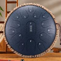 2021 New Steel Tongue Drum 13 Inch 15 Tone Tank Drum Percussion Hanging Drum D Blue