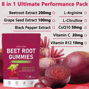 Erkekler İçin Üstün Kalp Sağlığı Pancar Çiğneme Tabletleri Takviyeleri Toplam <span class=keywords><strong>Coq10</strong></span> Üzüm Çekirdeği Nitrik Oksit Yetişkinlere Uygun Pancar Kökü Jelibonları - Product Image 3