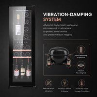 Enfriador de Vino Delgado de 90L para Debajo del Mostrador - Vinoteca Independiente con Bajo Consumo de Energía y Estructura de Acero Inoxidable