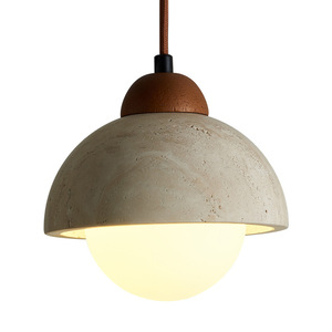 Lámpara Colgante de Travertino Amarillo, E27 LED Redonda, con Múltiples Cabezales, Iluminación para Hoteles y Pensiones - Product Image 2