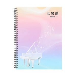 Cahier de partitions professionnel à espaces larges pour musiciens, livre de pratique musicale pour les élèves de piano et les débutants - Product Image 1
